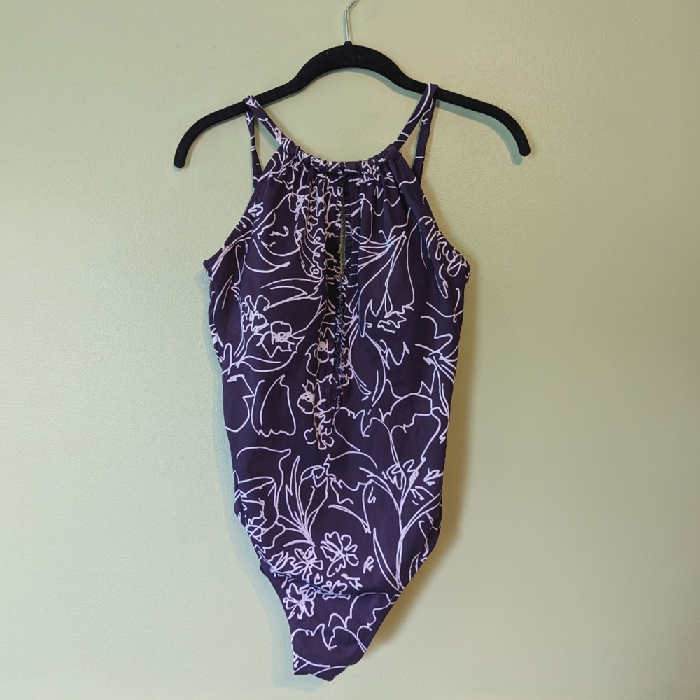 AquaGreen Halter Top Lost Palms One-Piece Swimsuit